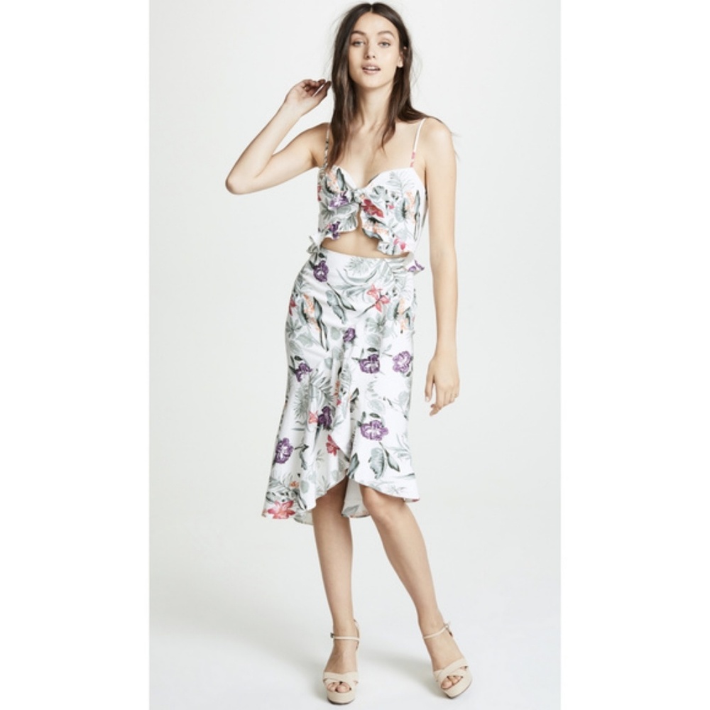 WAYF Floral Cutout Dress NWOT
